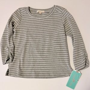 Copper Key | Size: 5 | Heather Gray and White Striped long-sleeve | NWT